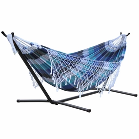 Authentic Brazilian Hammock with Stand (10ft/290cm) - Marina outdoor hammock with stand and canopy