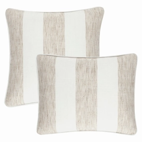 Awning Stripe Indoor/Outdoor Decorative Pillow Cover - Naturalwaterproof outdoor throw pillow