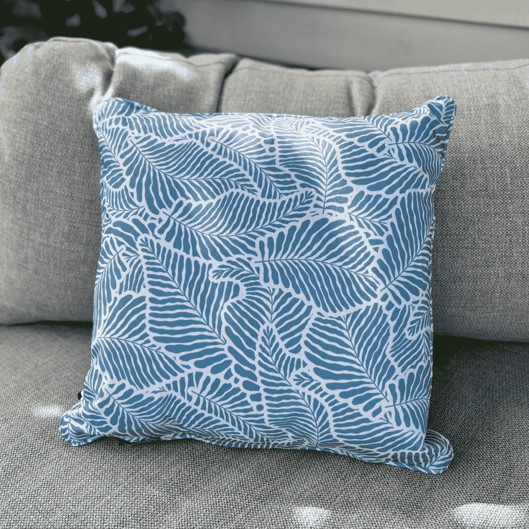 B Cushion Oasis Leaf - Sea Blueoutdoor garden decorative ornaments