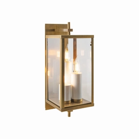 Back Bay Three Light Outdoor Wall Mount Aged BrassOutdoor wall sconces with motion sensor