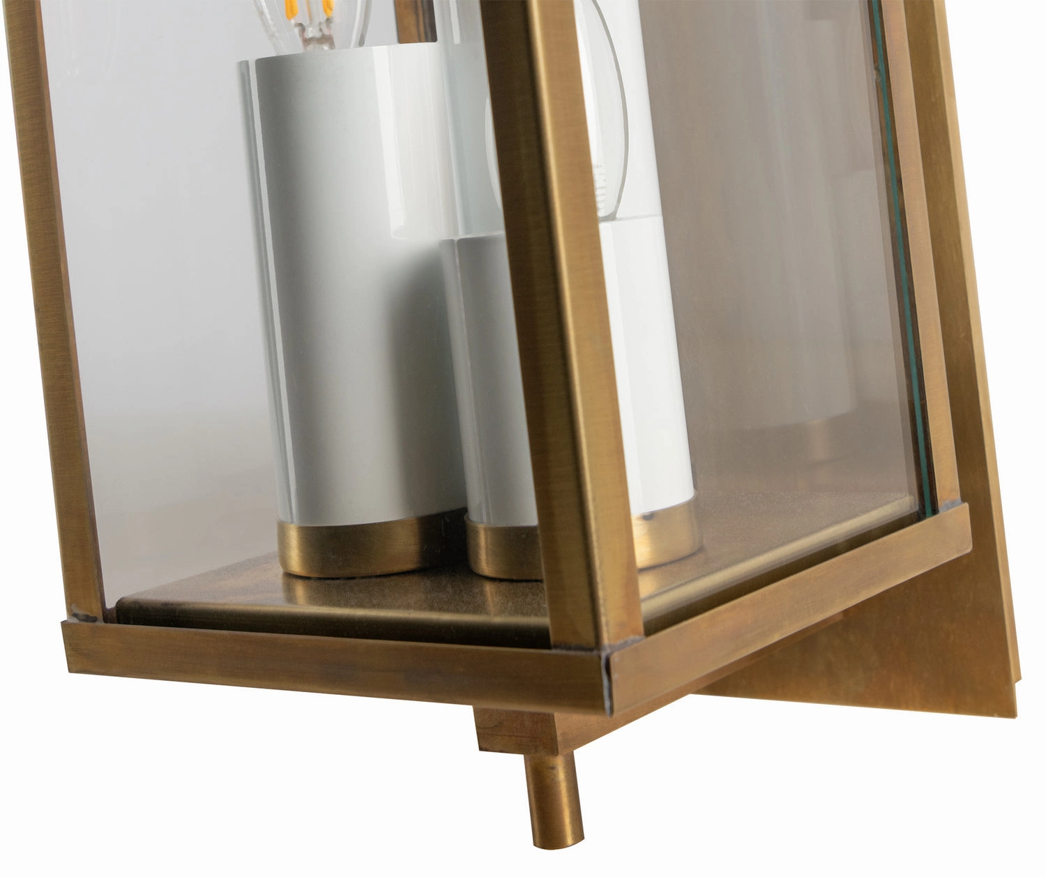 Back Bay Three Light Outdoor Wall Mount Aged Brass