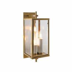Back Bay Three Light Outdoor Wall Sconce Aged BrassOutdoor wall sconces with motion sensor