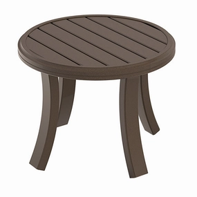 Banchetto 24" Round Slat Top Tea Tableoutdoor coffee table for patio or lounge