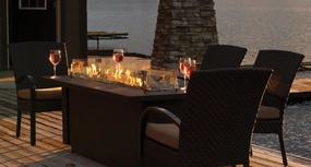 Barbara Jean Collection 24" OLT24 Linear Outdoor Gas Fire Tableoutdoor fire table set with chairs