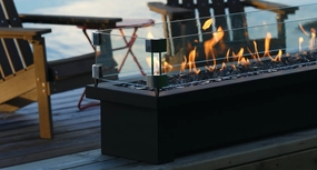 Barbara Jean Collection 48" OFS48 Outdoor Linear Gas Firestand with Manual Controlsportable outdoor fire pit with lid