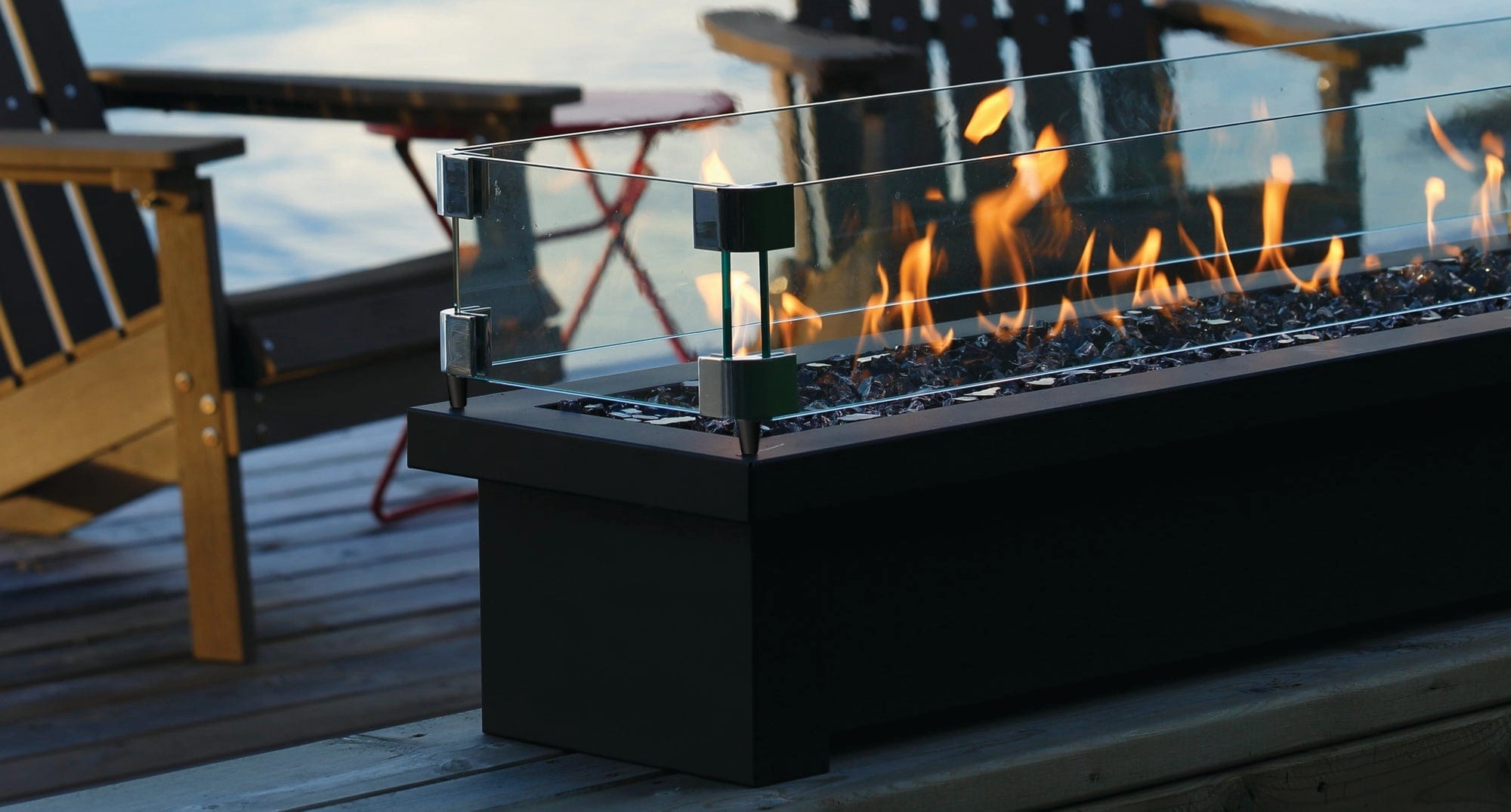 Barbara Jean Collection 48" OFS48 Outdoor Linear Gas Firestand with Manual Controlsportable outdoor fire pit with lid