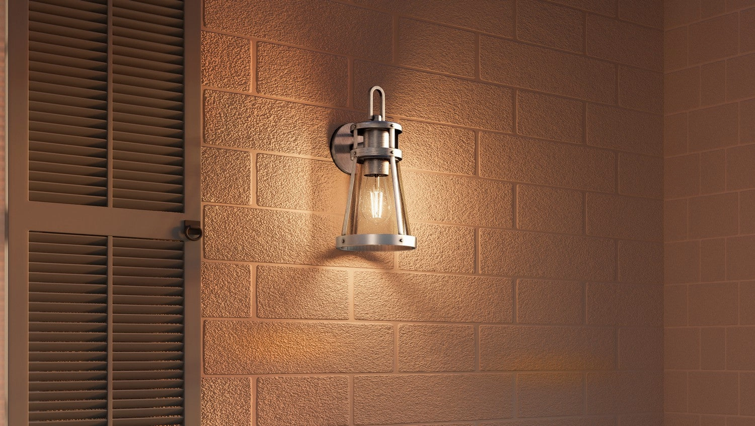 Barber One Light Outdoor Wall Mount Antique Brushed Aluminum