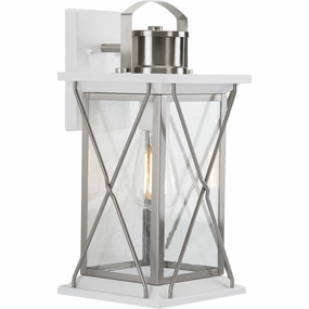 Barlowe One Light Wall Lantern Stainless SteelOutdoor wall sconces with motion sensor