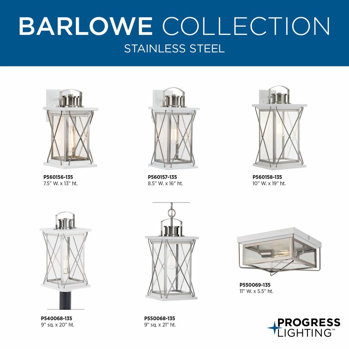 Barlowe One Light Wall Lantern Stainless Steel