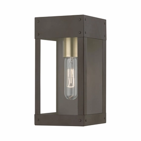 Barrett One Light Outdoor Wall Lantern Bronze w/Antique Brass CandleOutdoor wall sconces with motion sensor