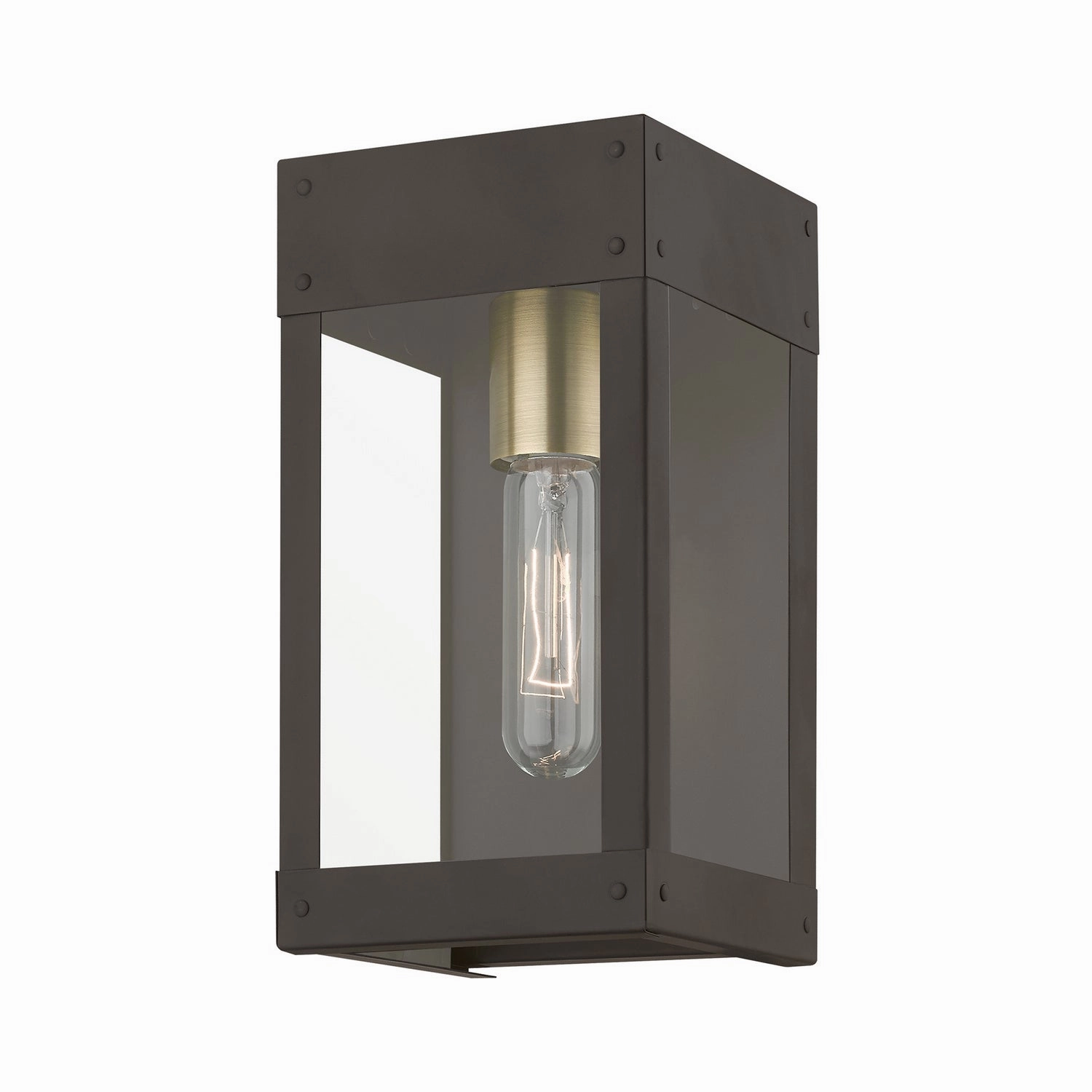 Barrett One Light Outdoor Wall Lantern Bronze w/Antique Brass Candle
