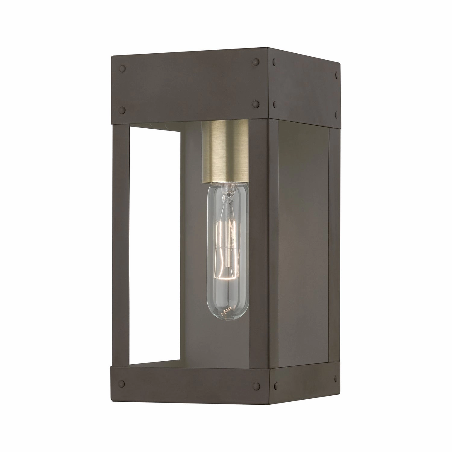 Barrett One Light Outdoor Wall Lantern Bronze w/Antique Brass CandleOutdoor wall sconces with motion sensor