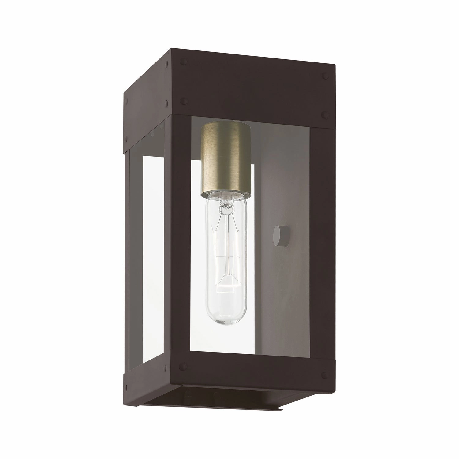 Barrett One Light Outdoor Wall Lantern Bronze w/Antique Brass Candle