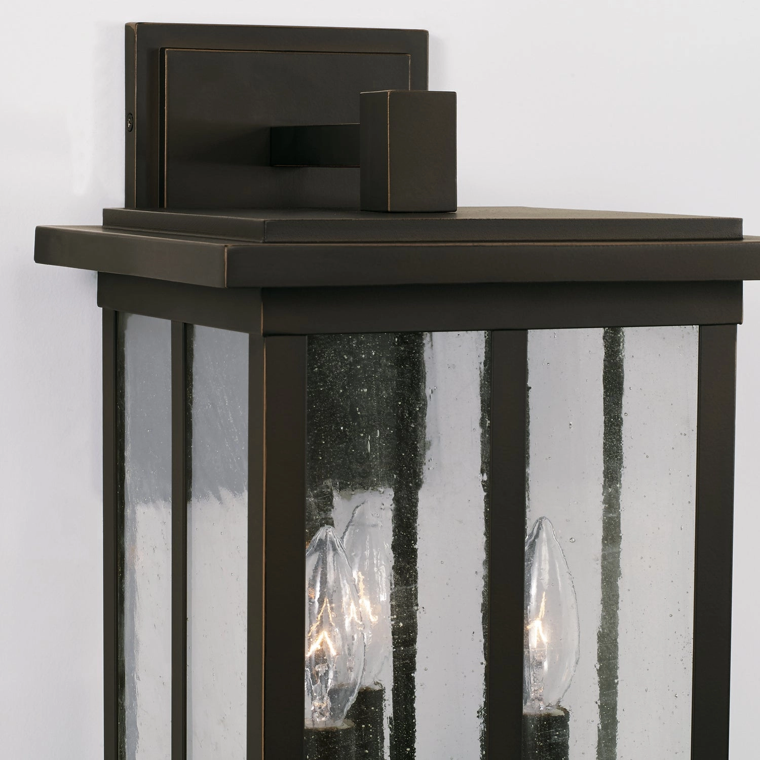 Barrett Three Light Outdoor Wall Lantern Oiled Bronze