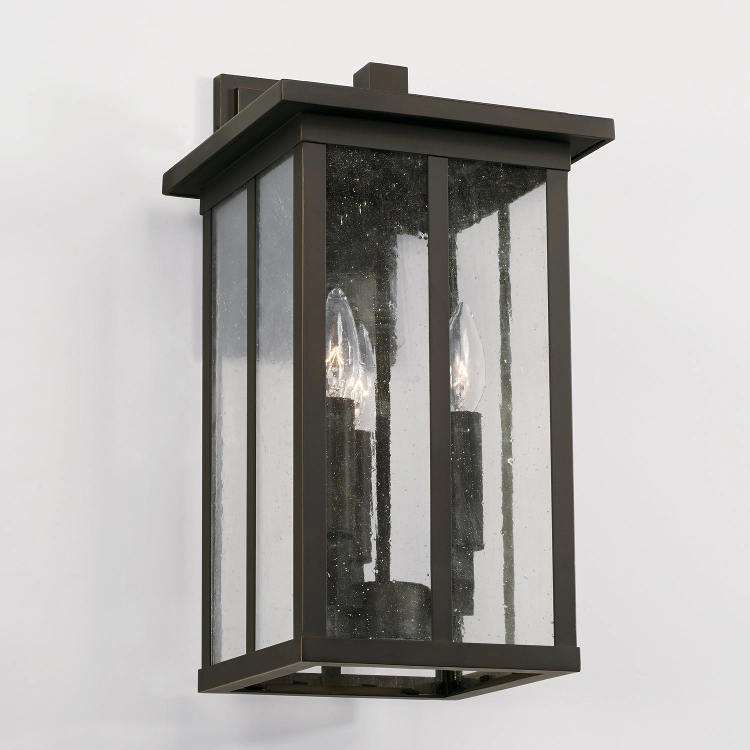 Barrett Three Light Outdoor Wall Lantern Oiled Bronze