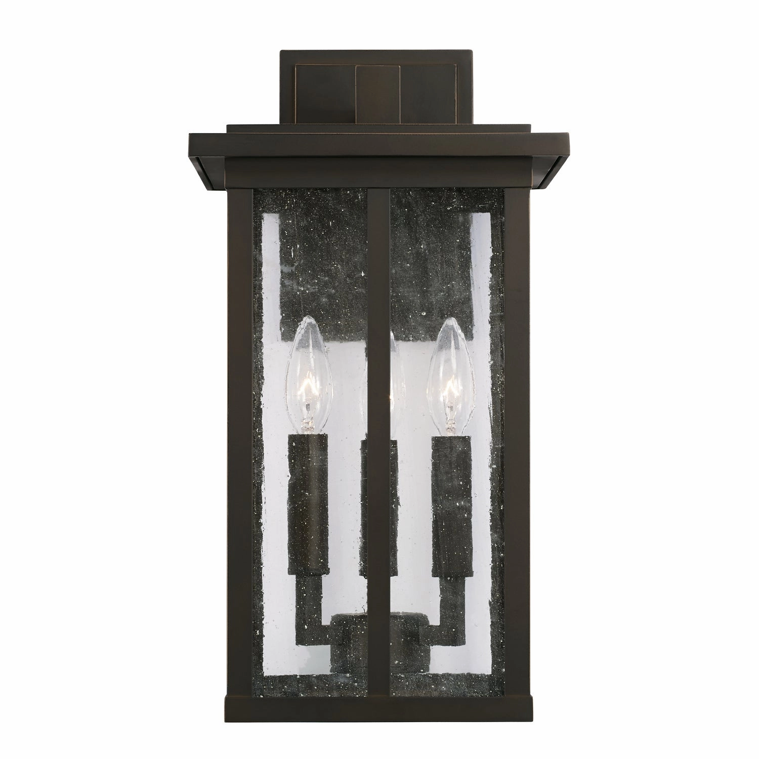 Barrett Three Light Outdoor Wall Lantern Oiled Bronze