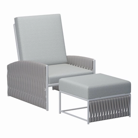 Basket Adjustable Recliner & Ottoman SunloungerPatio reclining sun chair