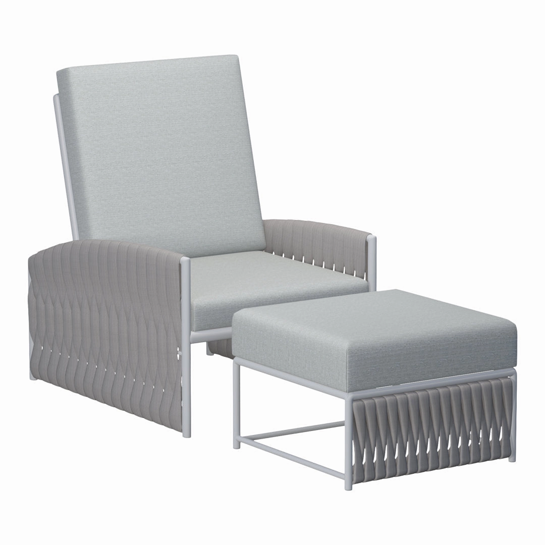 Basket Adjustable Recliner & Ottoman SunloungerPatio reclining sun chair