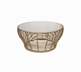Basket coffee table, largeoutdoor coffee table for patio or lounge