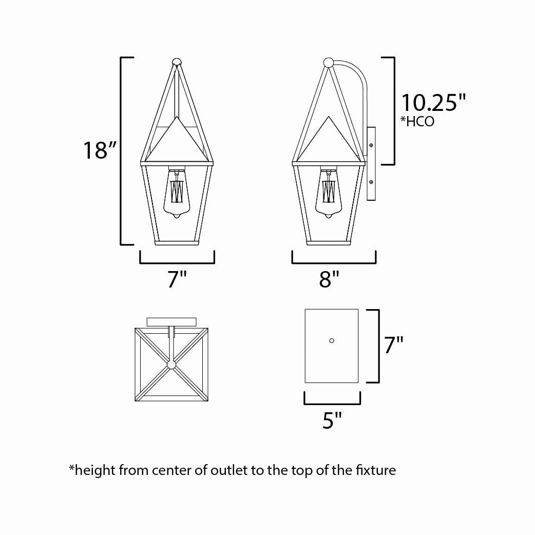 Bavaria 1-Light Small Outdoor Wall Sconce