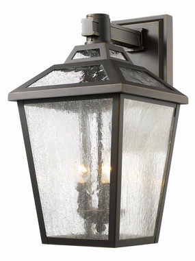 Bayland Three Light Outdoor Wall Light Oil Rubbed BronzeOutdoor wall sconces with motion sensor