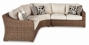 Beachcroft 3 - Piece Outdoor Sectional - Beigeoutdoor patio furniture set