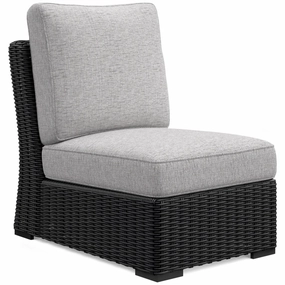 Beachcroft II Armless Chair - Black, Light Greyoutdoor patio furniture set