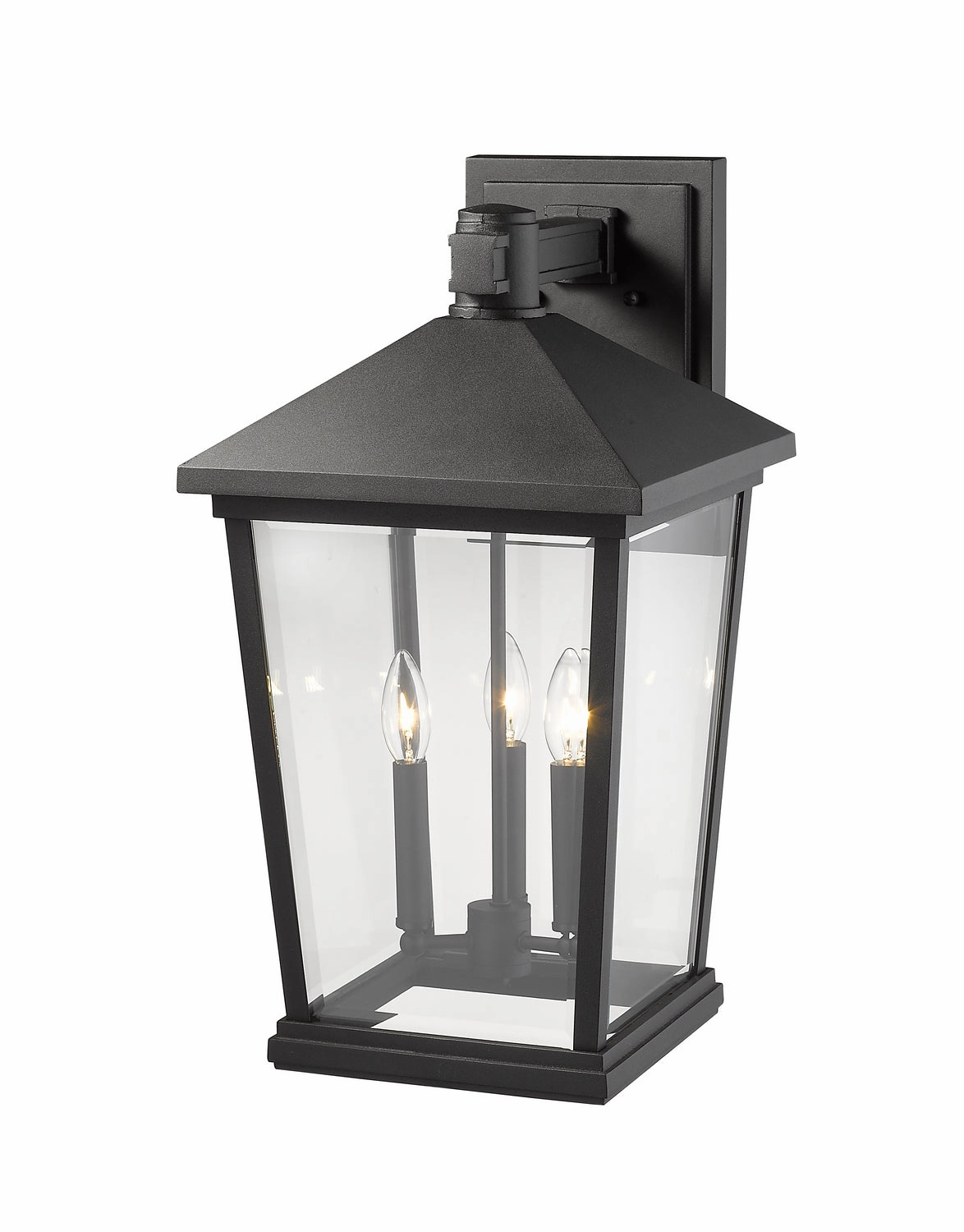 Beacon Three Light Outdoor Wall Light Black