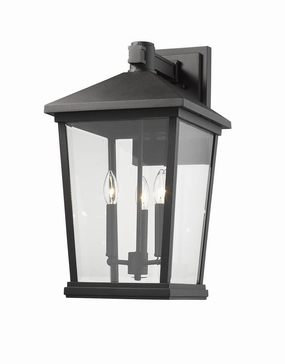 Beacon Three Light Outdoor Wall Light BlackOutdoor wall sconces with motion sensor