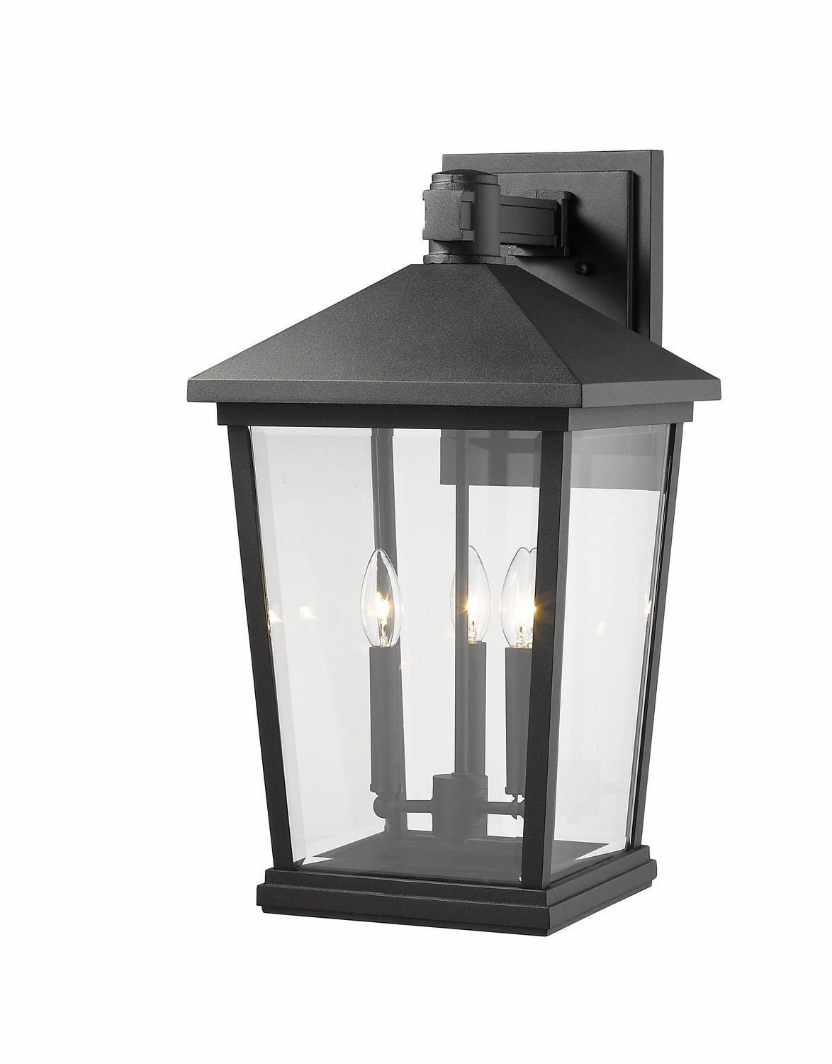 Beacon Three Light Outdoor Wall Light Black