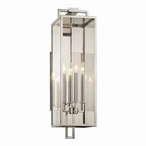 Beckham Four Light Wall Lantern Polished StainlessOutdoor wall sconces with motion sensor