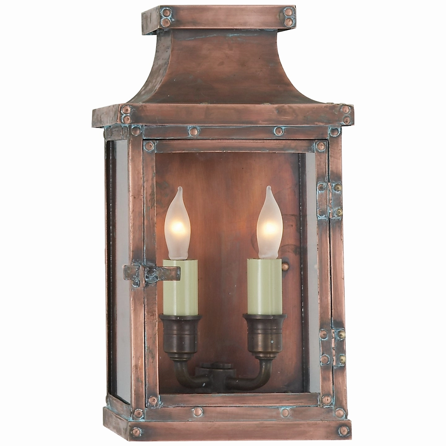 Bedford Two Light Wall Lantern Natural CopperOutdoor wall sconces with motion sensor