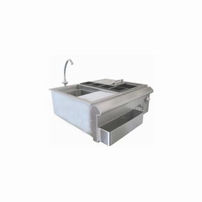 BeefEater 30" Stainless Large Bar Center outdoor beverage cooler with wheels