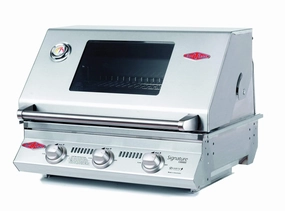 BeefEater Signature S3000SS 26" 3-Burner Premium Built-In Barbecue Grill 12830S professional outdoor BBQ grill set