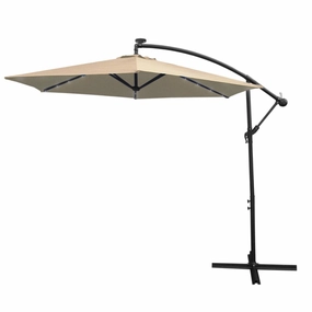 Beige 3m LED Cantilever Parasol extra large ceramic garden planters