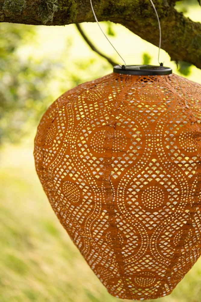 Bell Shaped Ochre Outdoor Garden Lantern