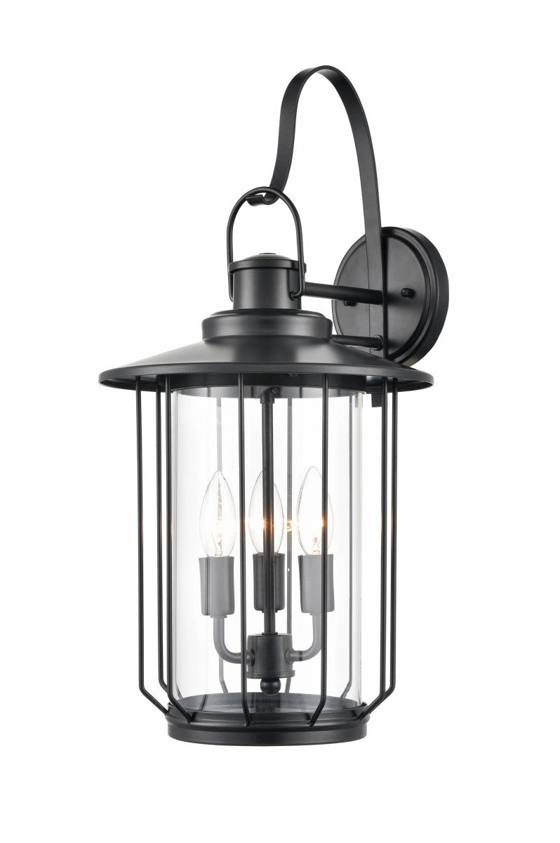 Belvoir Three Light Outdoor Wall Sconce Powder Coated BlackOutdoor wall sconces with motion sensor