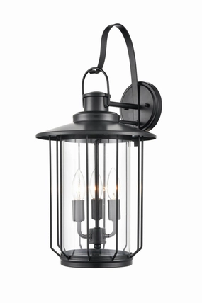 Belvoir Three Light Outdoor Wall Sconce Powder Coated BlackOutdoor wall sconces with motion sensor