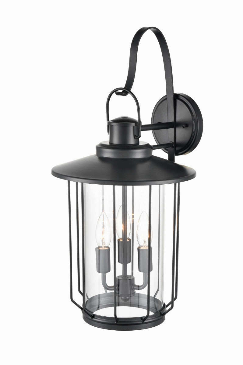 Belvoir Three Light Outdoor Wall Sconce Powder Coated Black