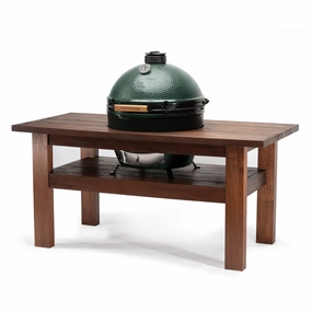 Big Green Egg Charcoal BBQ - XL Mahogany Table Bundle outdoor kitchen cooking station with sink