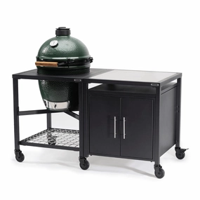 Big Green Egg Charcoal BBQ- Large Modular Nest & Expansion Cabinet Bundle outdoor kitchen cooking station with sink