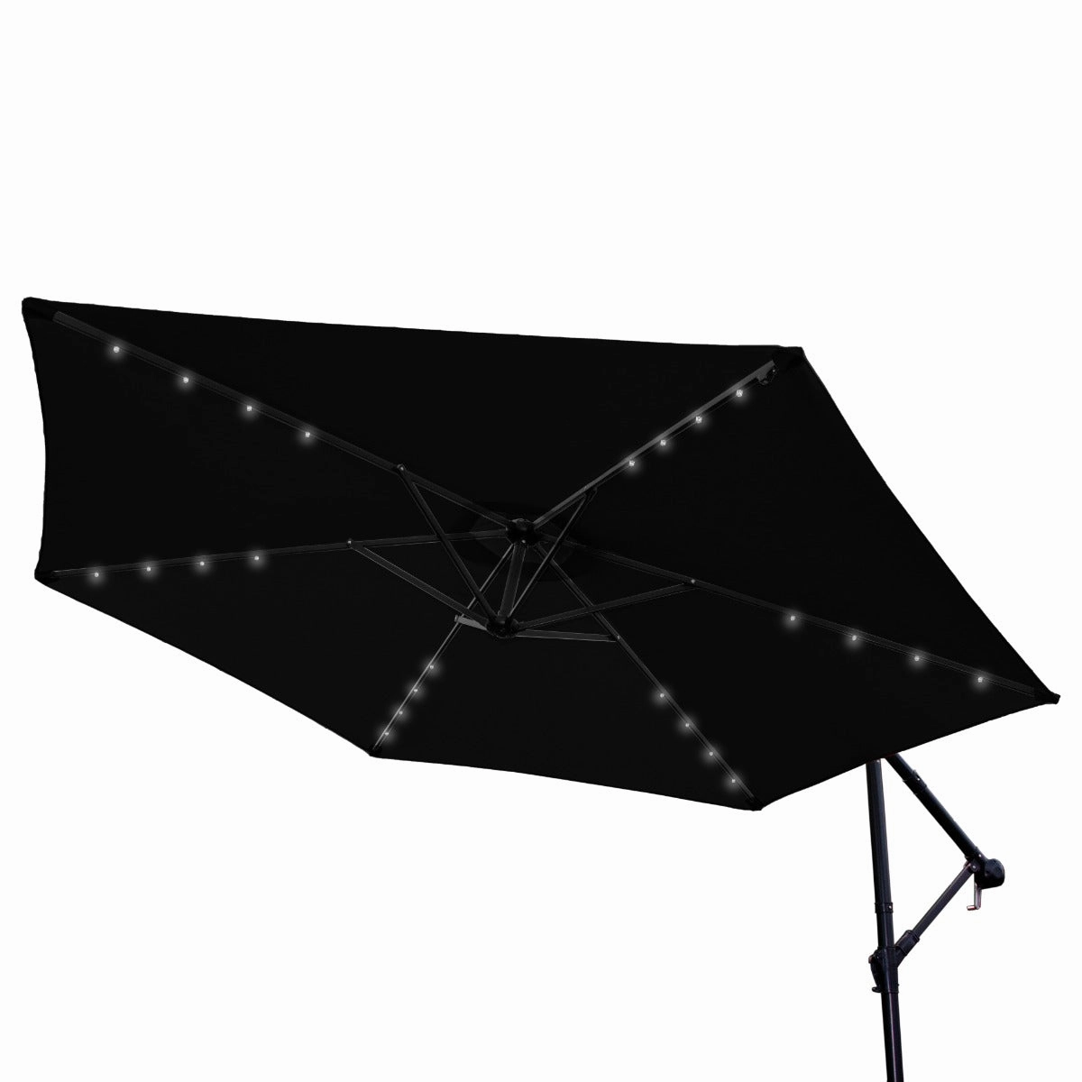 Black 3m LED Cantilever Parasol