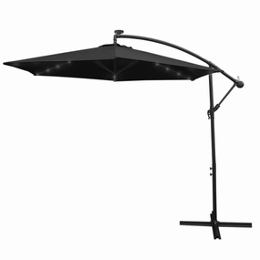 Black 3m LED Cantilever Parasol extra large ceramic garden planters