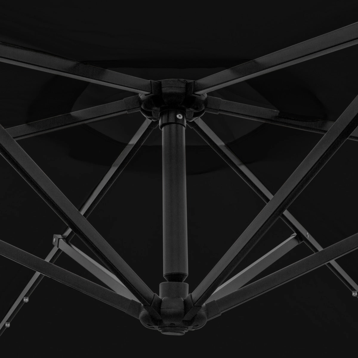 Black 3m LED Cantilever Parasol With Plain Base