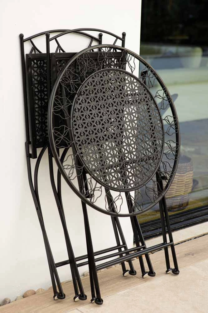 Black Butterfly Outdoor Table & Chair Bistro Set