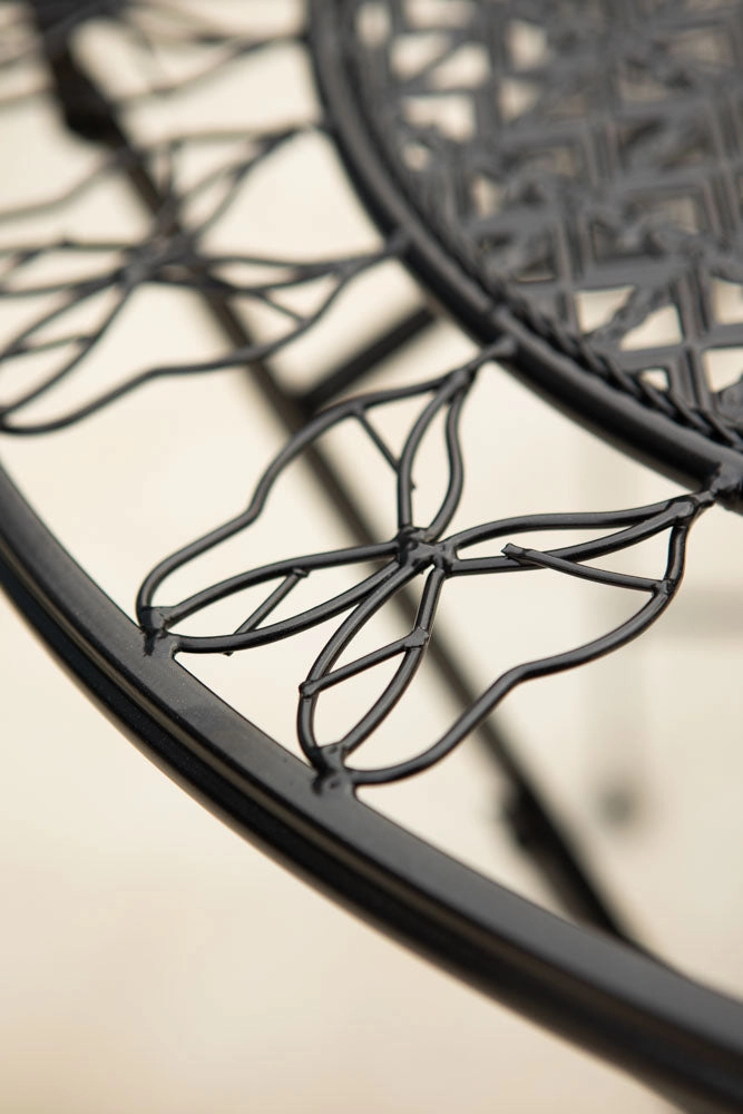 Black Butterfly Outdoor Table & Chair Bistro Set