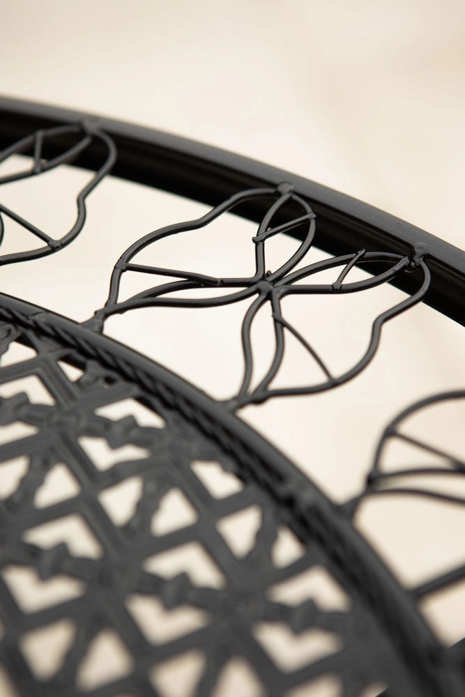 Black Butterfly Outdoor Table & Chair Bistro Set