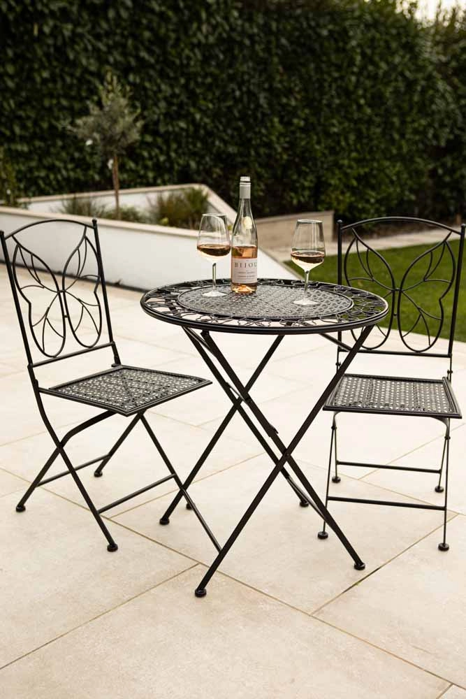 Black Butterfly Outdoor Table & Chair Bistro Setoutdoor garden decorative ornaments