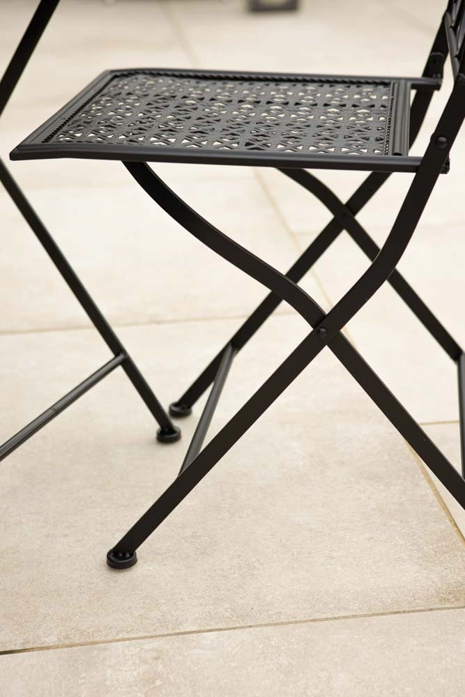 Black Butterfly Outdoor Table & Chair Bistro Set