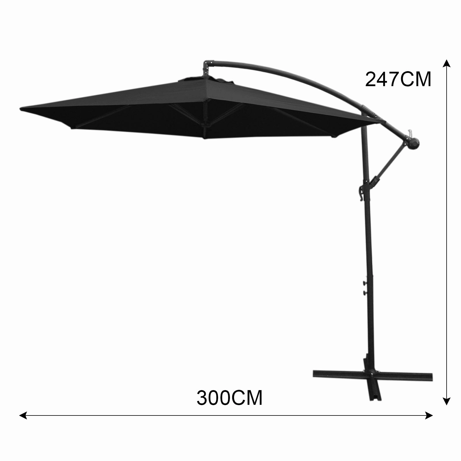 Black Cantilever Parasol & Square Base
